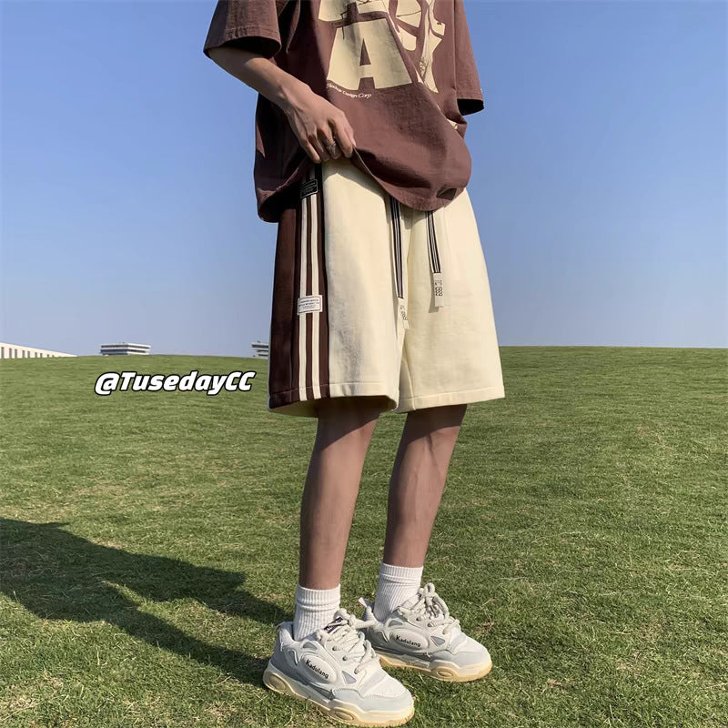 American Shorts Men's Summer Basketball Five-point Pants Teenager Breathable Trendy Brand Loose Casual Beach Sports Pants