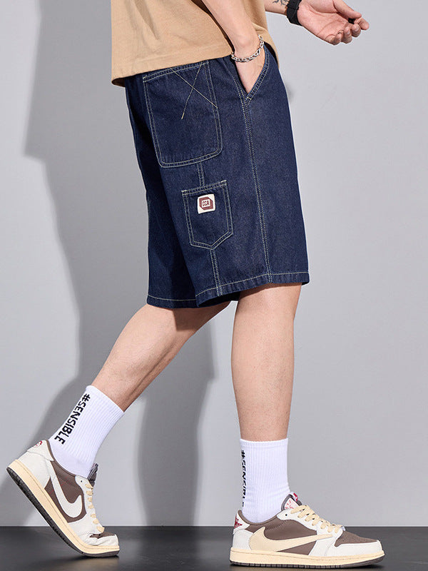 Summer New Arrival Loose Denim Shorts Men's All-Match Stykin' Waist Trendy Casual Workwear Sports Pants for Boys
