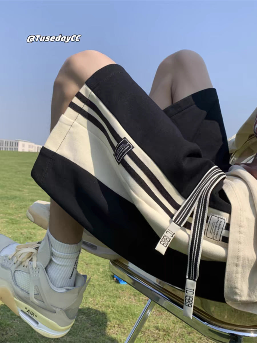 American Shorts Men's Summer Basketball Five-point Pants Teenager Breathable Trendy Brand Loose Casual Beach Sports Pants