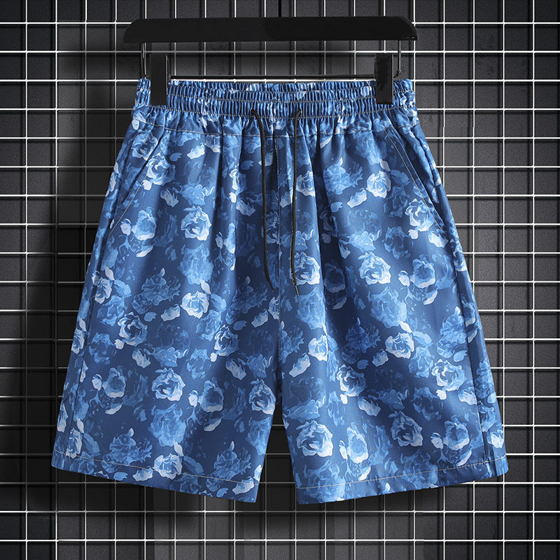 Men's Loose Beach Shorts Summer Trendy Large Size Casual Hawaiian Shorts for Business Trips
