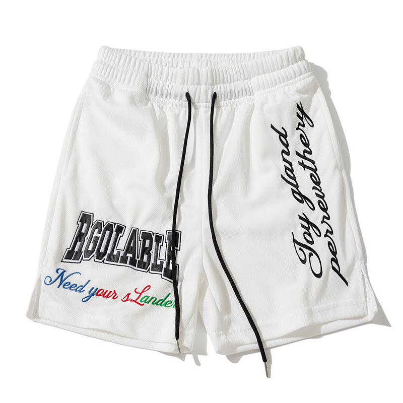 Cross-Border American-Style Casual Shorts for Men 2026 Summer Youth Trendy Brand Mesh Breathable Basketball Sports Shorts
