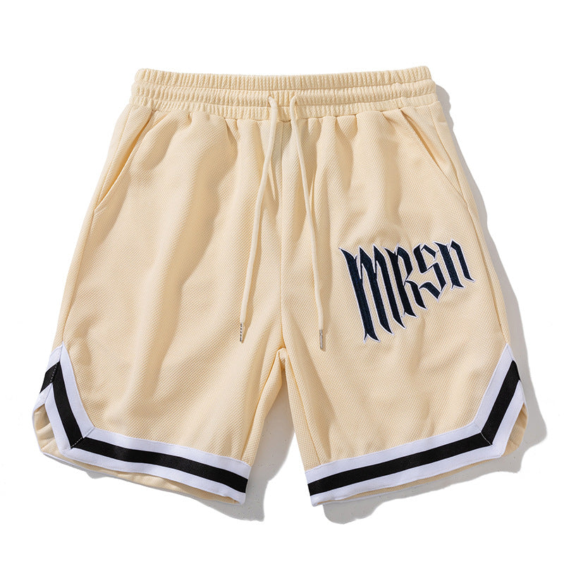 Summer Fashion Sports Shorts Outer Wear High Street Hip Hop Letter Embroidered Wide Leg Sports Pants American Shorts Wholesale