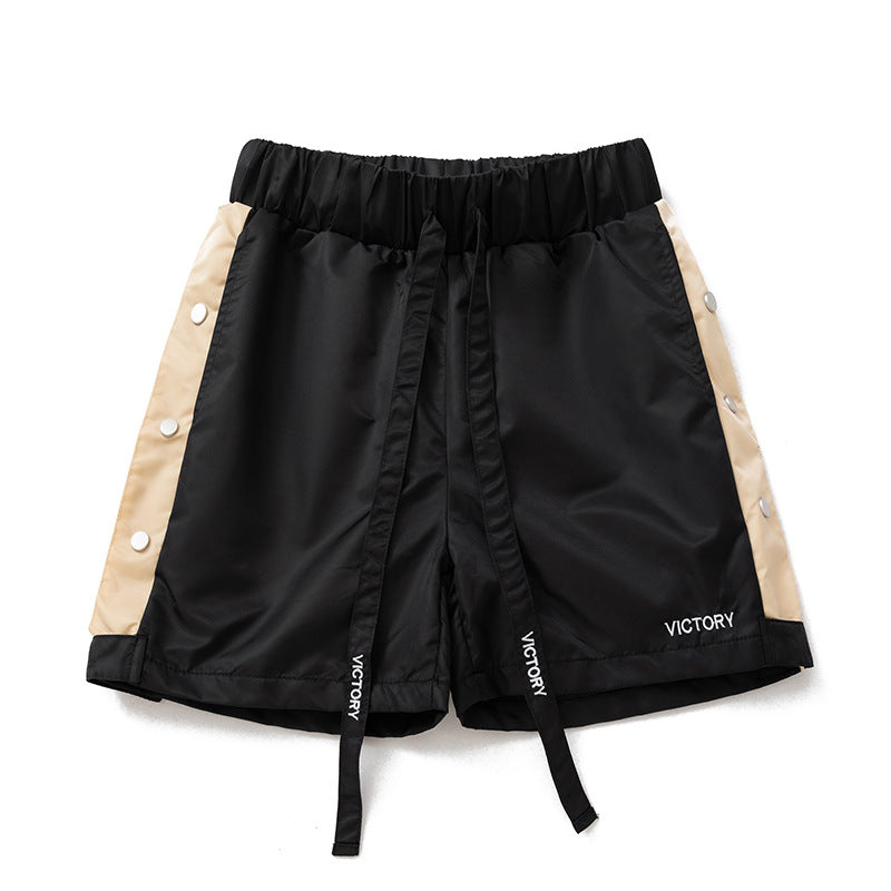 Summer New American Style Full Breasted Pants Basketball Shorts Mid-length Pants Second-off Sports Quad Pants Trendy Drawstring Straight Shorts