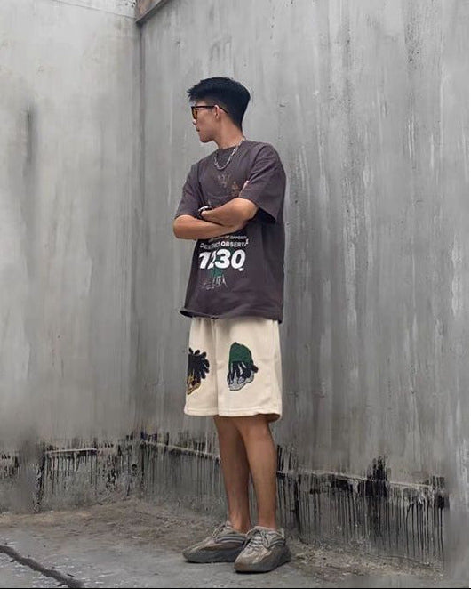 National fashion ins high street summer loose Korean style versatile shorts men's and women's niche sports casual couple's cropped pants