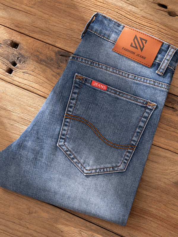 Casual and Casual Men's Denim Shorts Summer New Straight Casual Trendy Brand Versatile Large Size Mid-Length Pants for Men