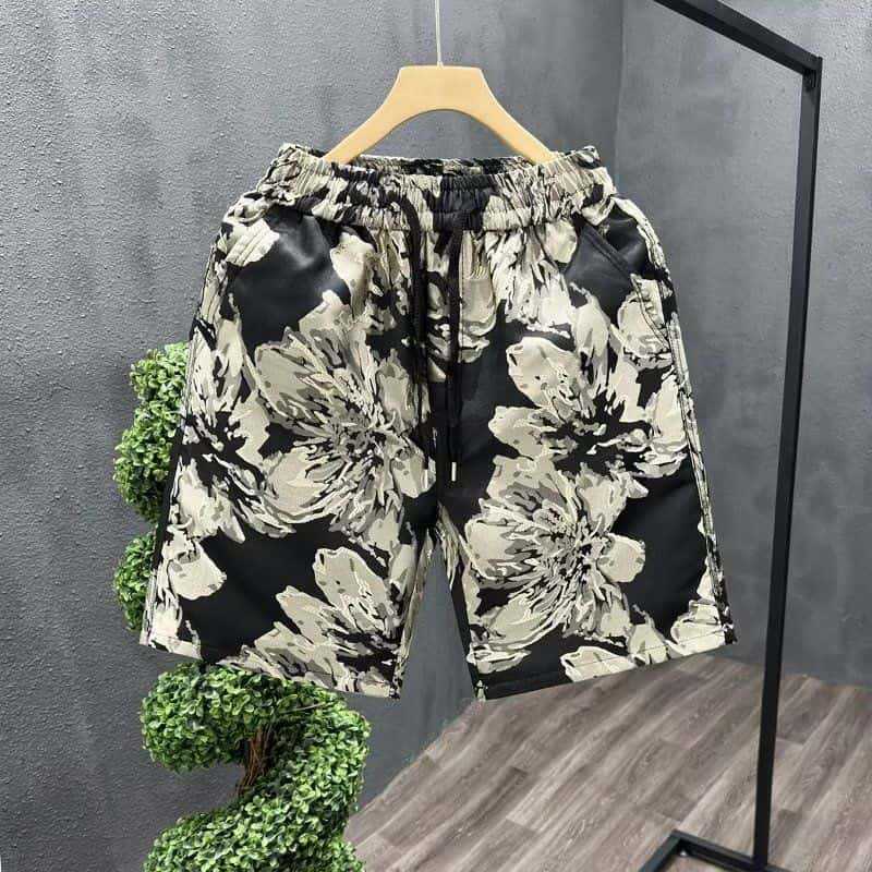 2025 Summer Men's Thin Fashion Casual Sports Shorts Trendy Full Print Beach Floral Versatile Shorts