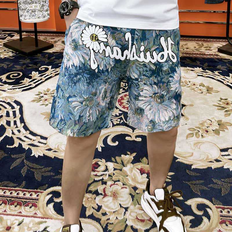 2025 Summer Men's Thin Fashion Casual Sports Shorts Trendy Full Print Beach Floral Versatile Shorts