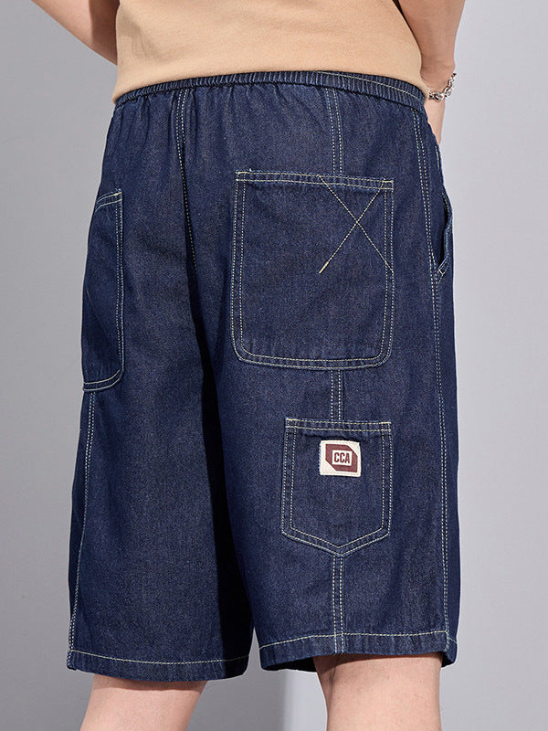 Summer New Arrival Loose Denim Shorts Men's All-Match Stykin' Waist Trendy Casual Workwear Sports Pants for Boys