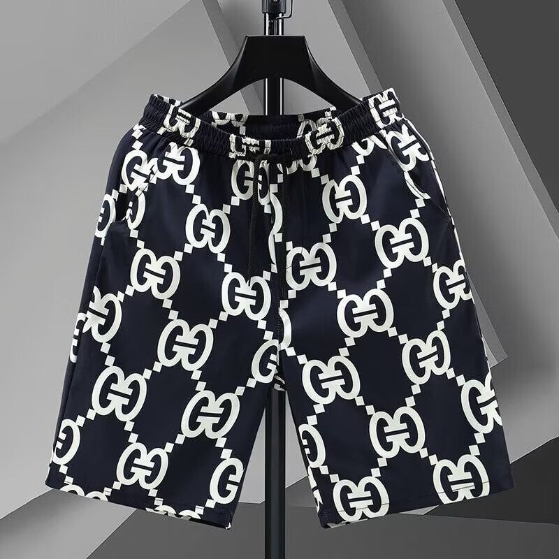 2025 Summer Men's Thin Fashion Casual Sports Shorts Trendy Full Print Beach Floral Versatile Shorts