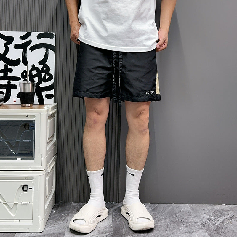 Summer New American Style Full Breasted Pants Basketball Shorts Mid-length Pants Second-off Sports Quad Pants Trendy Drawstring Straight Shorts