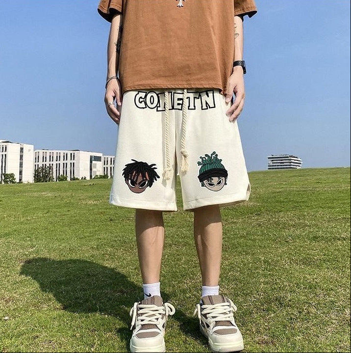 National fashion ins high street summer loose Korean style versatile shorts men's and women's niche sports casual couple's cropped pants