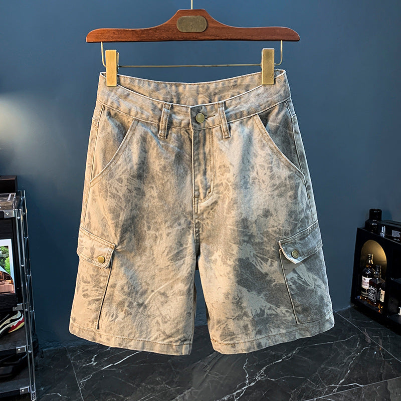 2024 Summer New Arrival Denim Shorts Men's Loose Overalls Pants Camouflage Casual Men's Medium Pants