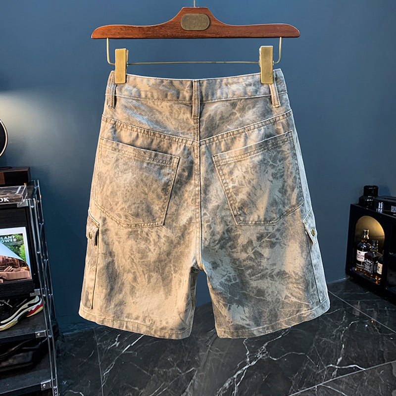 2024 Summer New Arrival Denim Shorts Men's Loose Overalls Pants Camouflage Casual Men's Medium Pants