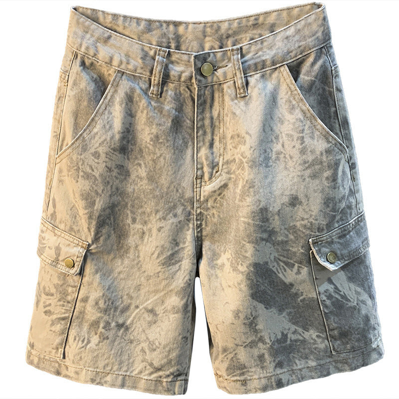 2024 Summer New Arrival Denim Shorts Men's Loose Overalls Pants Camouflage Casual Men's Medium Pants