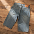 Casual and Casual Men's Denim Shorts Summer New Straight Casual Trendy Brand Versatile Large Size Mid-Length Pants for Men