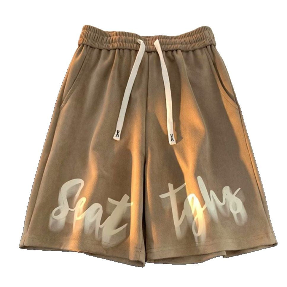 New Summer Casual Shorts Men's Trendy Brand Loose Casual Trendy Outer Wear Mid-length Pants All-match Korean Style Five-length Pants