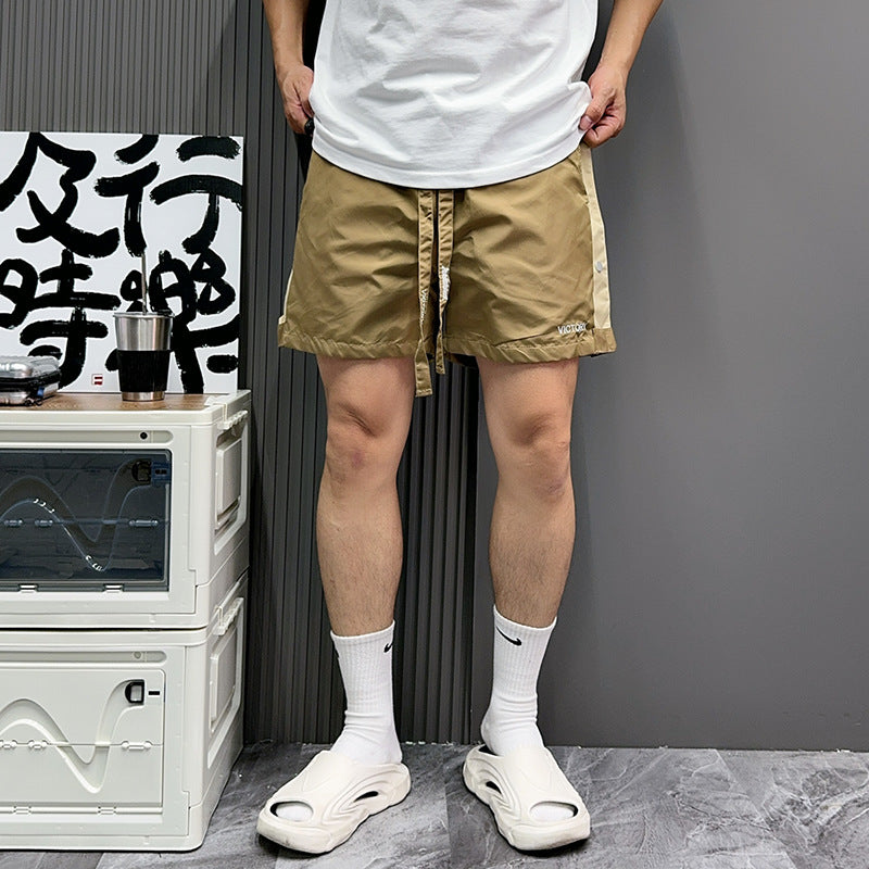 Summer New American Style Full Breasted Pants Basketball Shorts Mid-length Pants Second-off Sports Quad Pants Trendy Drawstring Straight Shorts