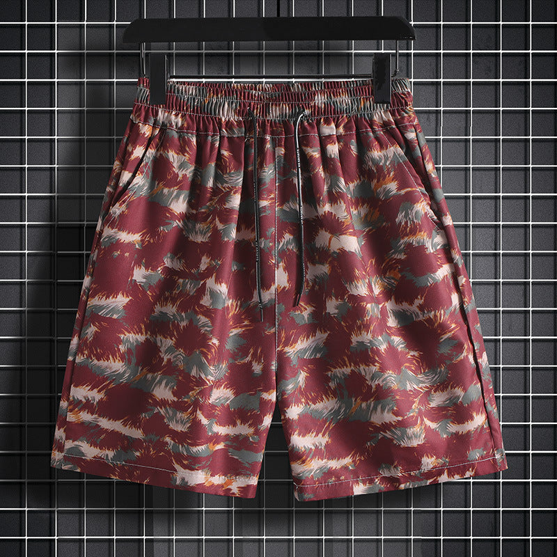 Shorts men's fashionable ins summer Korean style fashionable Hawaiian casual sports beach shorts plus size loose cropped pants