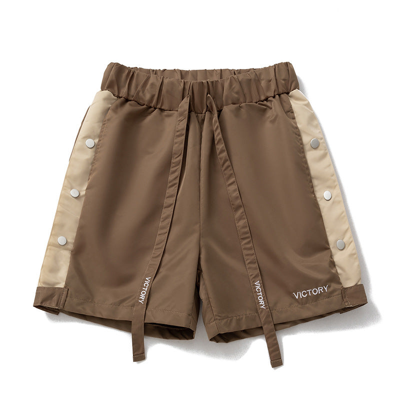 Summer New American Style Full Breasted Pants Basketball Shorts Mid-length Pants Second-off Sports Quad Pants Trendy Drawstring Straight Shorts