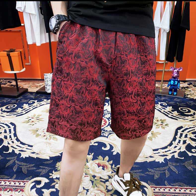 2025 Summer Men's Thin Fashion Casual Sports Shorts Trendy Full Print Beach Floral Versatile Shorts
