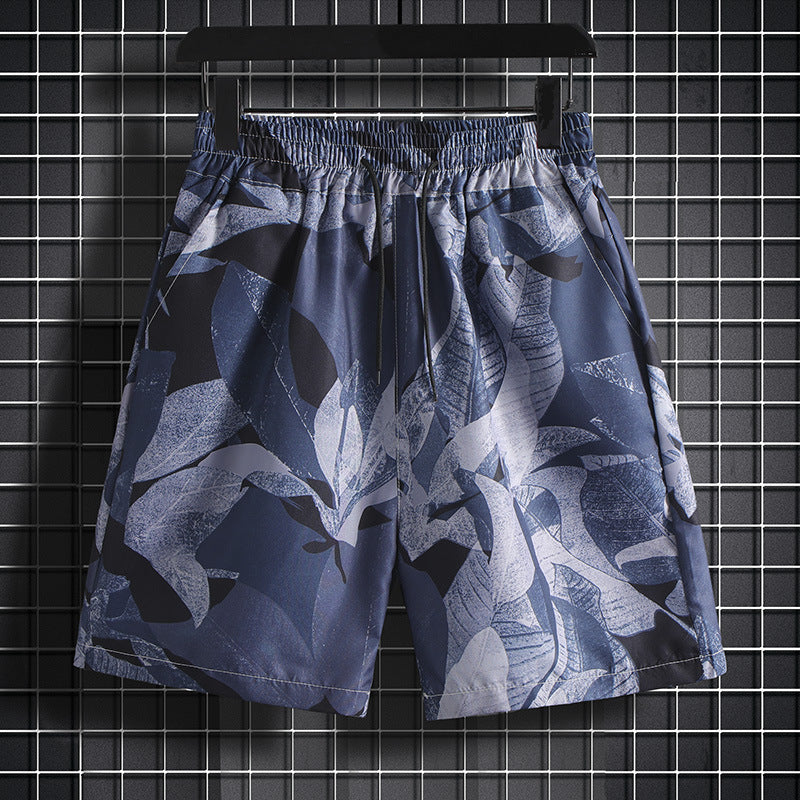 Shorts men's fashionable ins summer Korean style fashionable Hawaiian casual sports beach shorts plus size loose cropped pants