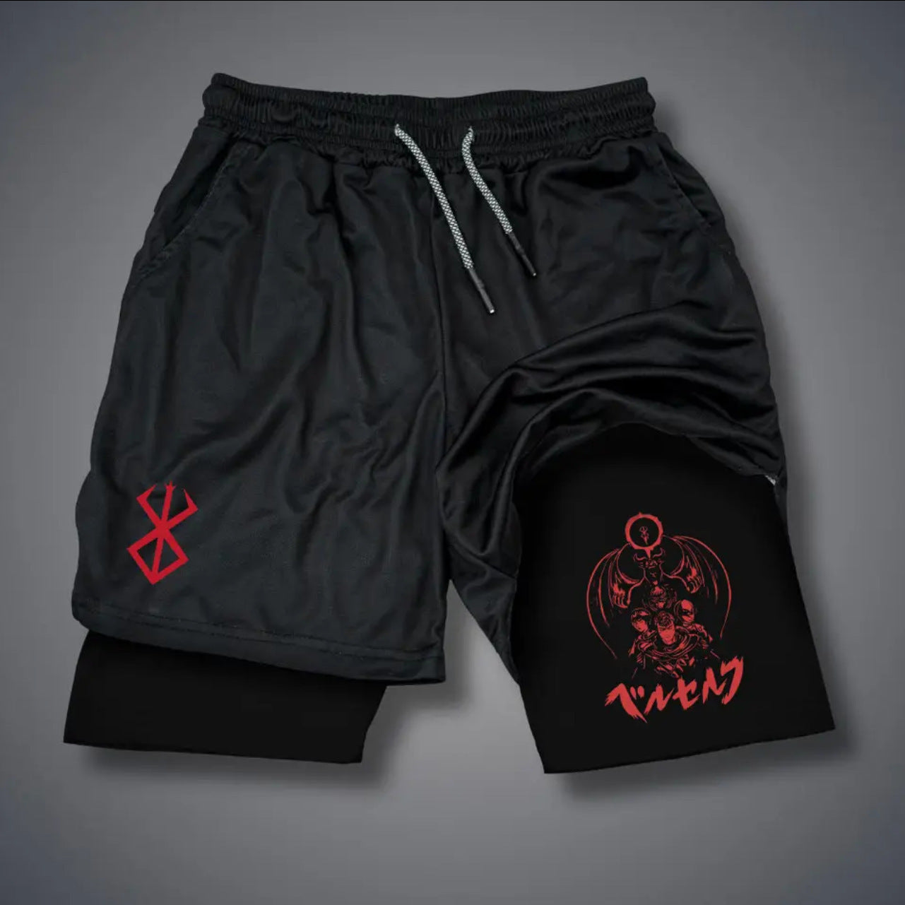 Summer Cross-border Trade European and American Animation Print Shorts Double Layer Two-in-One Men's Basketball Running Casual Sports Shorts