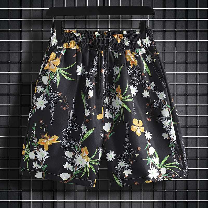 Men's Loose Beach Shorts Summer Trendy Large Size Casual Hawaiian Shorts for Business Trips