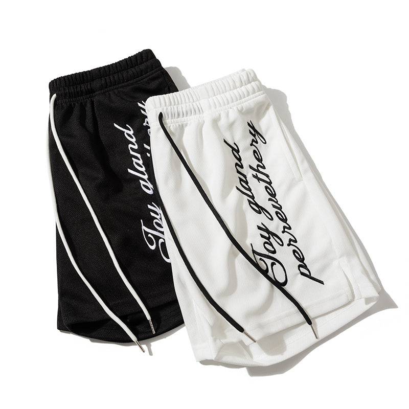 Cross-Border American-Style Casual Shorts for Men 2026 Summer Youth Trendy Brand Mesh Breathable Basketball Sports Shorts
