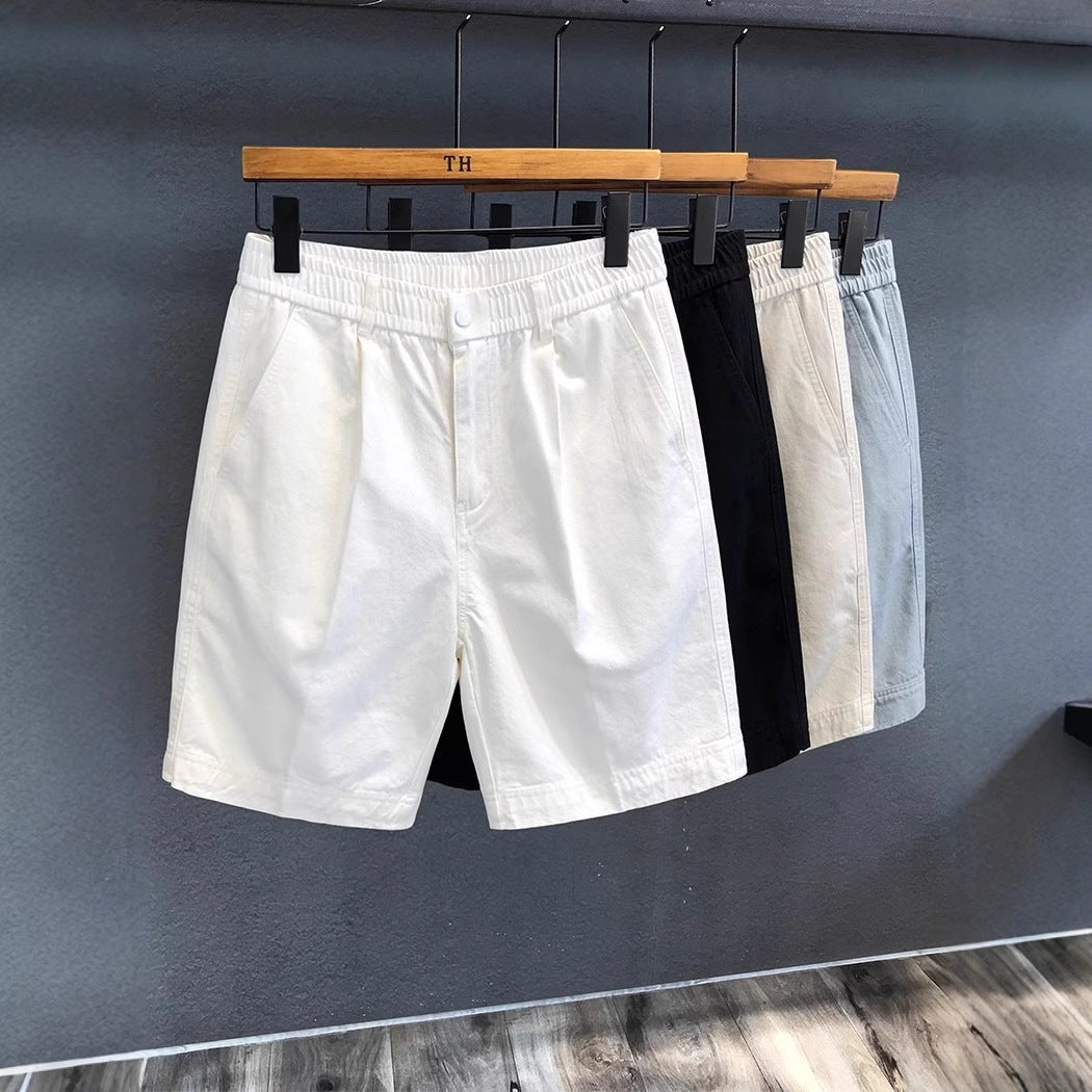 Summer New Trendy Brand Casual Pants Men's Straight Loose Retro All-match Fashion Pants Solid Color Simple Shorts