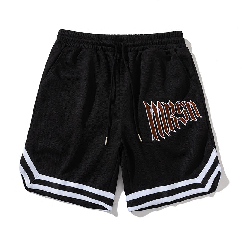 Summer Fashion Sports Shorts Outer Wear High Street Hip Hop Letter Embroidered Wide Leg Sports Pants American Shorts Wholesale