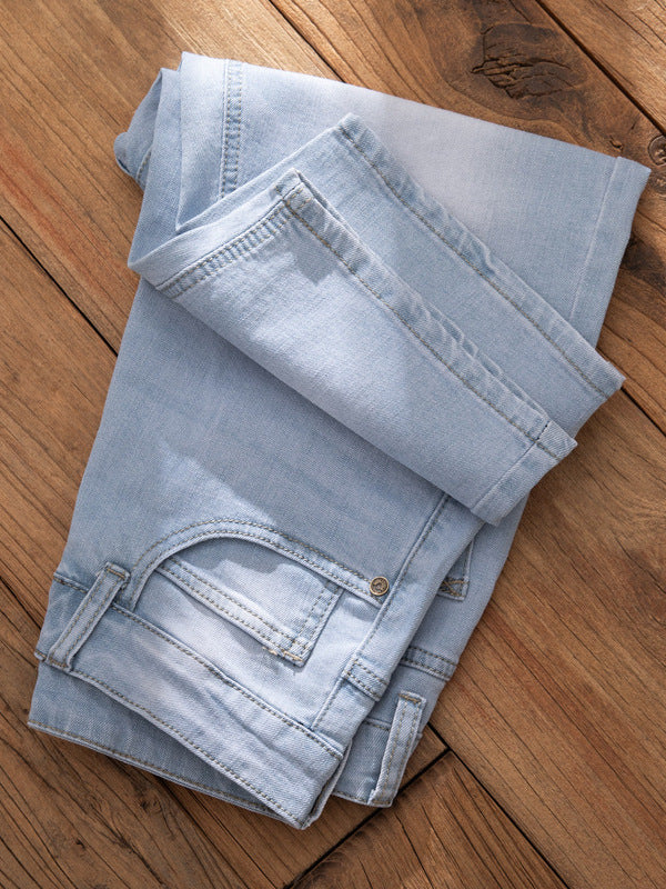 Casual and Casual Men's Denim Shorts Summer New Straight Casual Trendy Brand Versatile Large Size Mid-Length Pants for Men