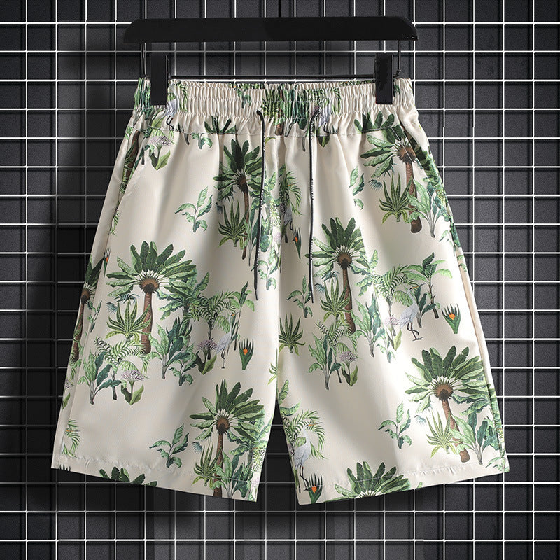 Men's Loose Beach Shorts Summer Trendy Large Size Casual Hawaiian Shorts for Business Trips