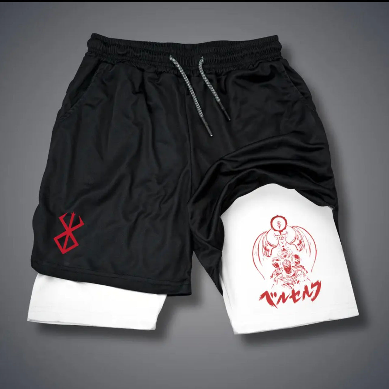 Summer Cross-border Trade European and American Animation Print Shorts Double Layer Two-in-One Men's Basketball Running Casual Sports Shorts