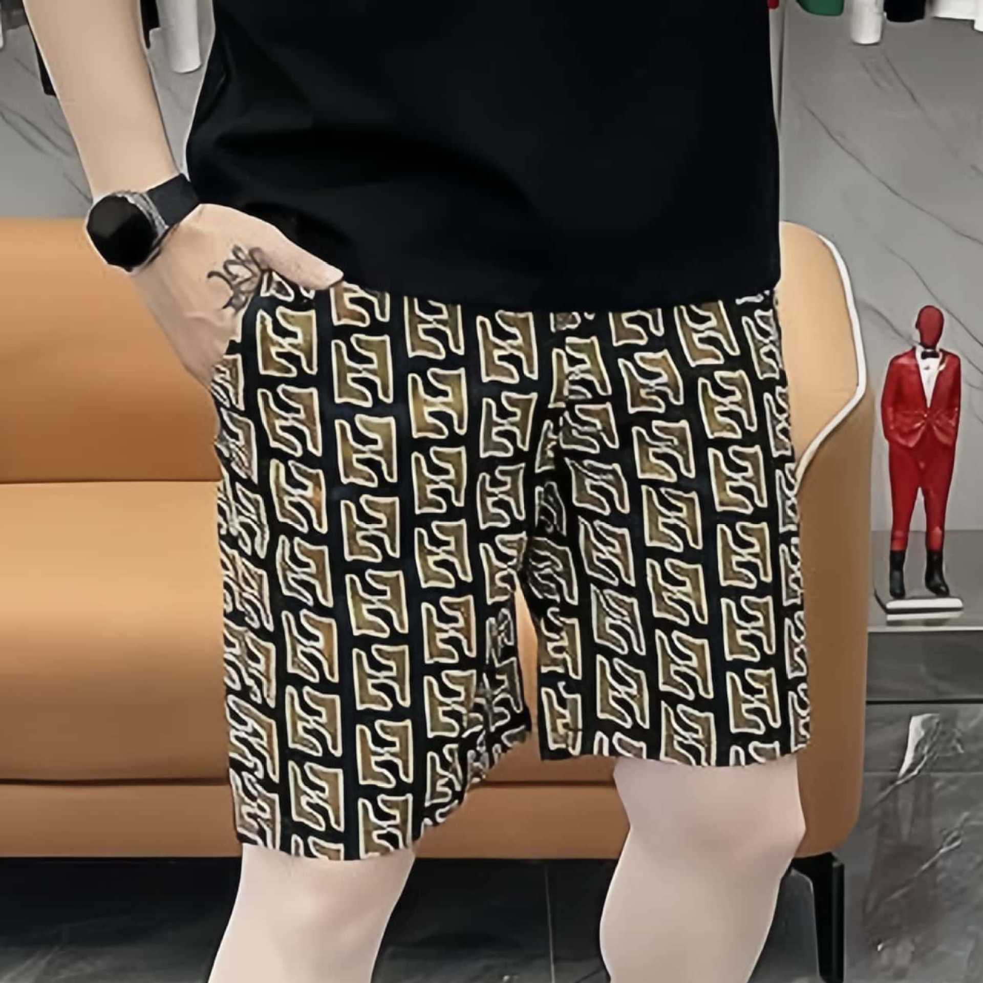 2025 Summer Men's Thin Fashion Casual Sports Shorts Trendy Full Print Beach Floral Versatile Shorts