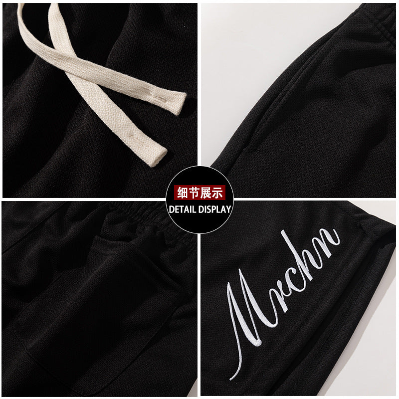Carefully Selected New Quarter Pants, Summer American Simple Embroidered Letters Casual Sports Pants, No More Than Knee-Length Shorts Training Pants