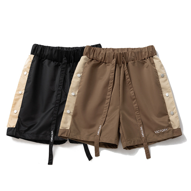 Summer New American Style Full Breasted Pants Basketball Shorts Mid-length Pants Second-off Sports Quad Pants Trendy Drawstring Straight Shorts