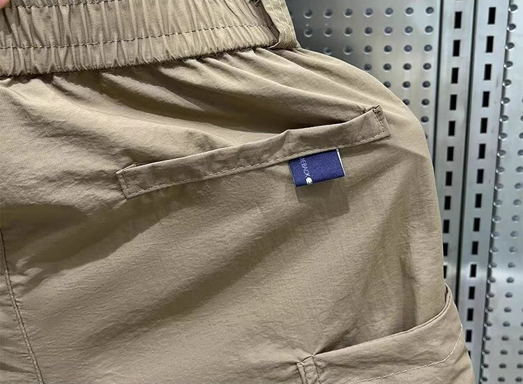 Casual Shorts Men's Summer Thin Cargo Pants Loose Straight Mid-Pants Khaki Functional Buckle Quick-Drying Shorts Men