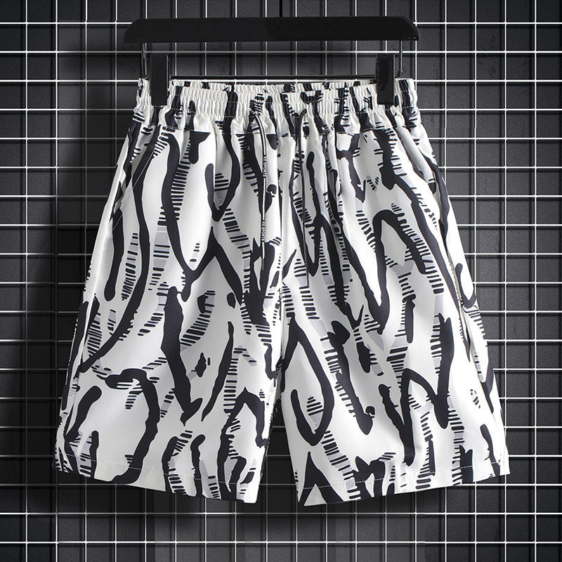 Men's Loose Beach Shorts Summer Trendy Large Size Casual Hawaiian Shorts for Business Trips