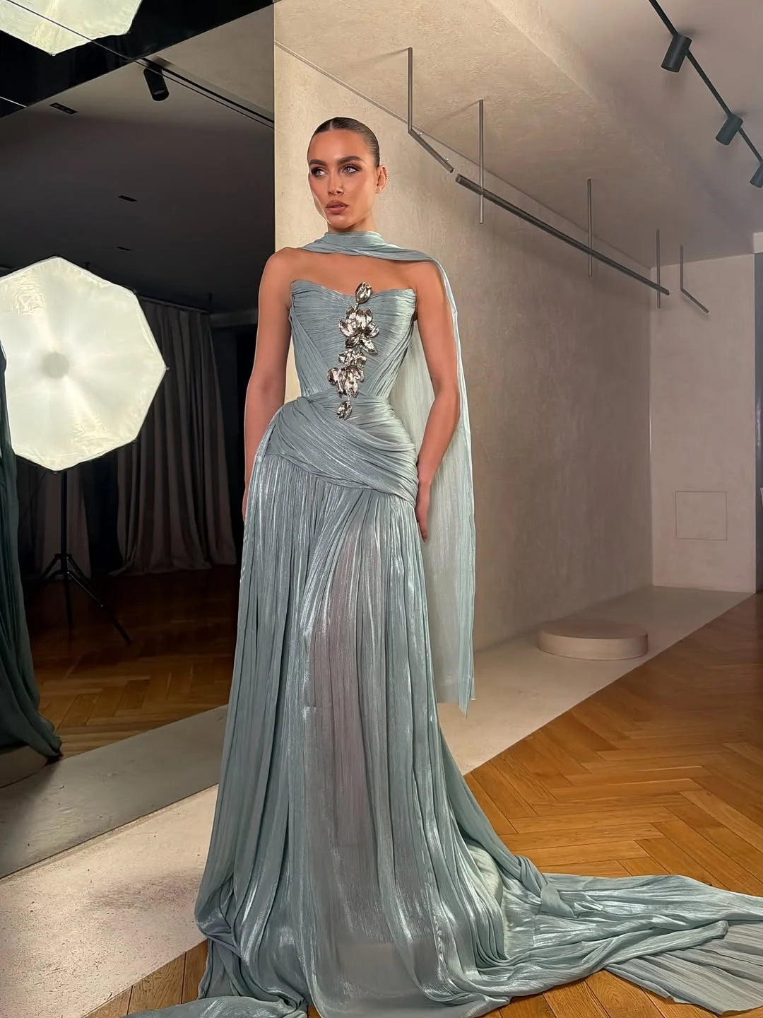 Elegant Satin A-Line Evening Dress for Women by Jirocum