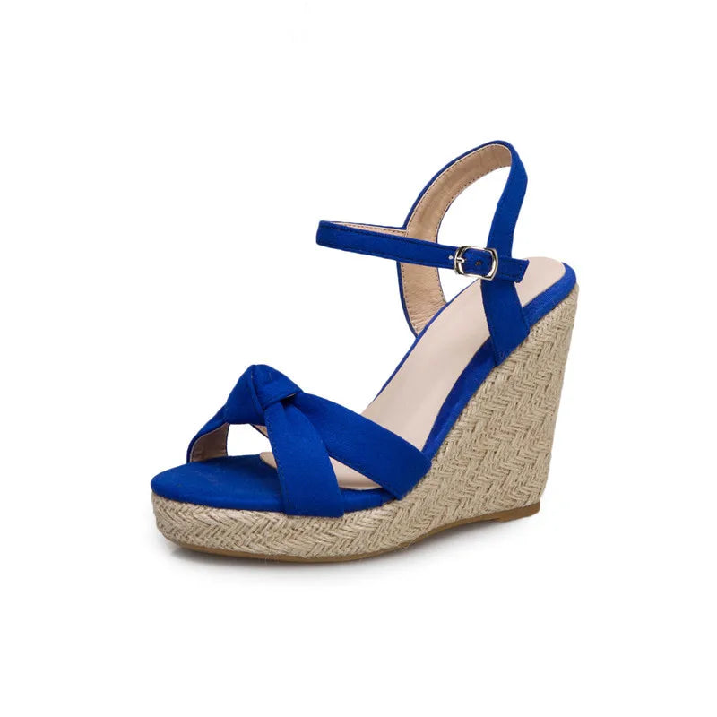Women's Knitted Wedge Sandals in Large Sizes for Summer 2026
