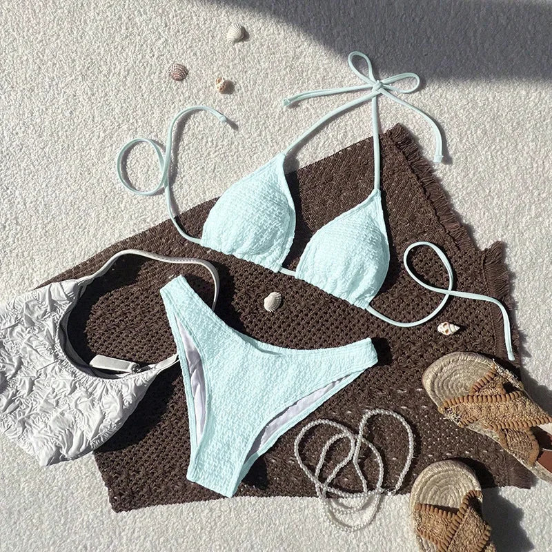 MALEY LifeStyle Women's Bandeau Triangle Bikini Set for Beach