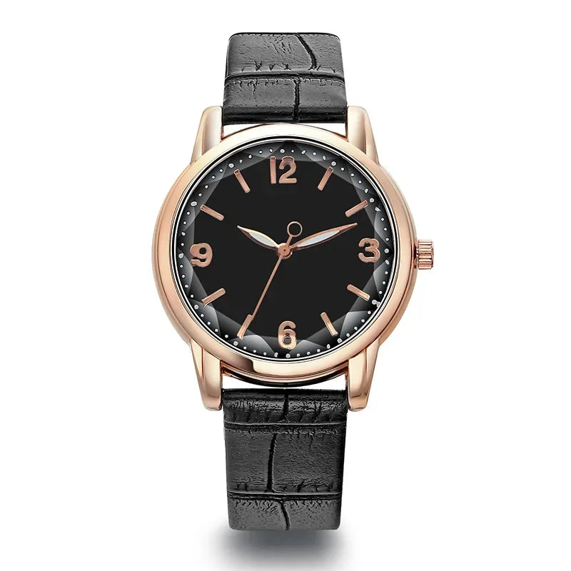 Luxury Women's Quartz Leather Watch with Alloy Case
