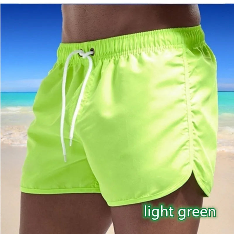 Men's Polyester Swim Shorts for Running and Surfing