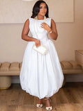 Elegant White Sleeveless Corset Dress for Women