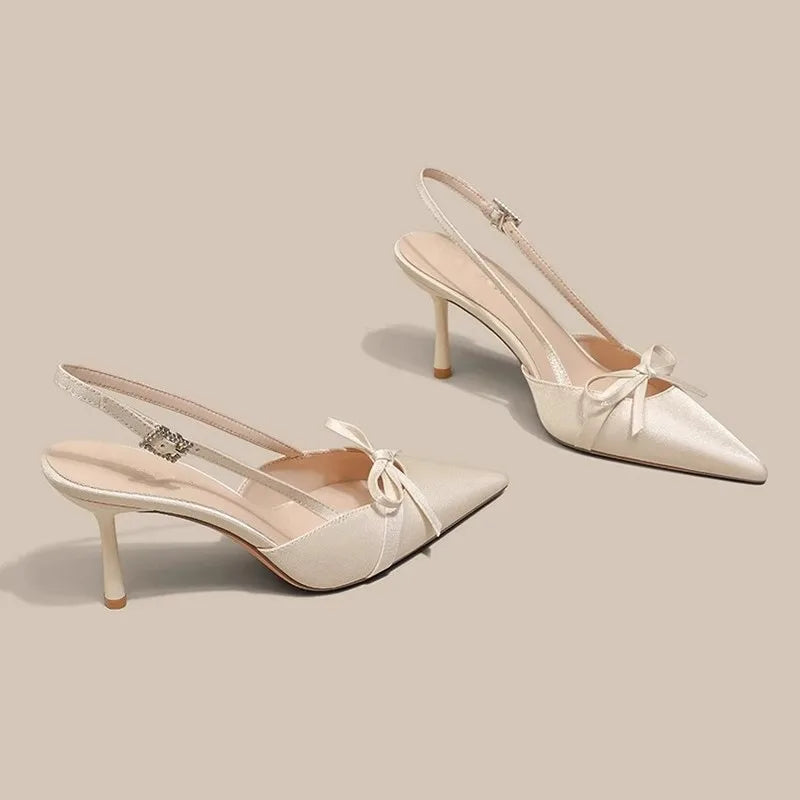 New Women's Shoes Exquisite Pointed Tip High Heeled Sandals for Woman Elegant French Casual Shoe Designer Shoes Sandalias Mujer