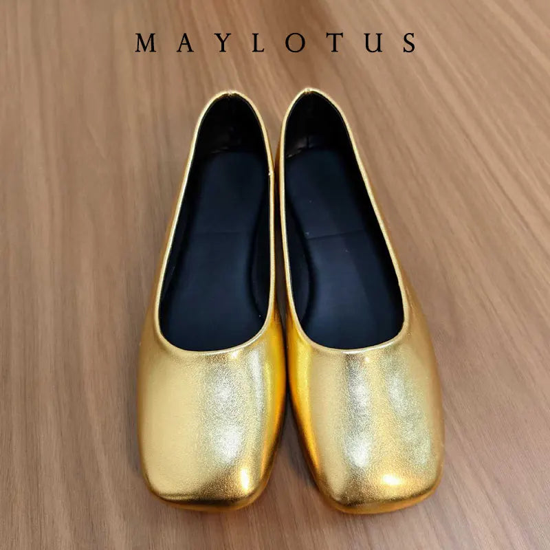 MALEY LifeStyle Women's Japanned Leather Ballet Flats