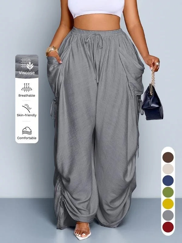 Punk Style High Waisted Wide Leg Pants for Women