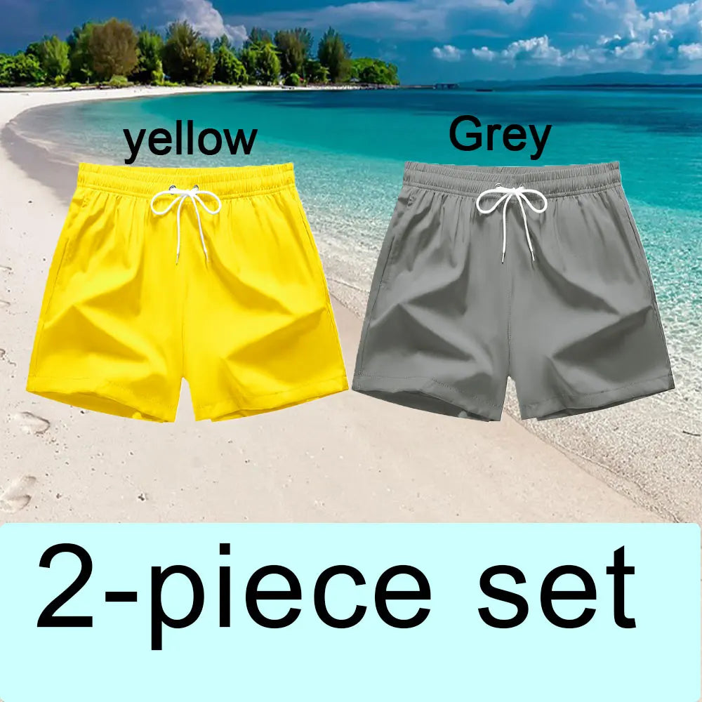 Men's Quick Dry Board Shorts with Pockets for Summer Beach