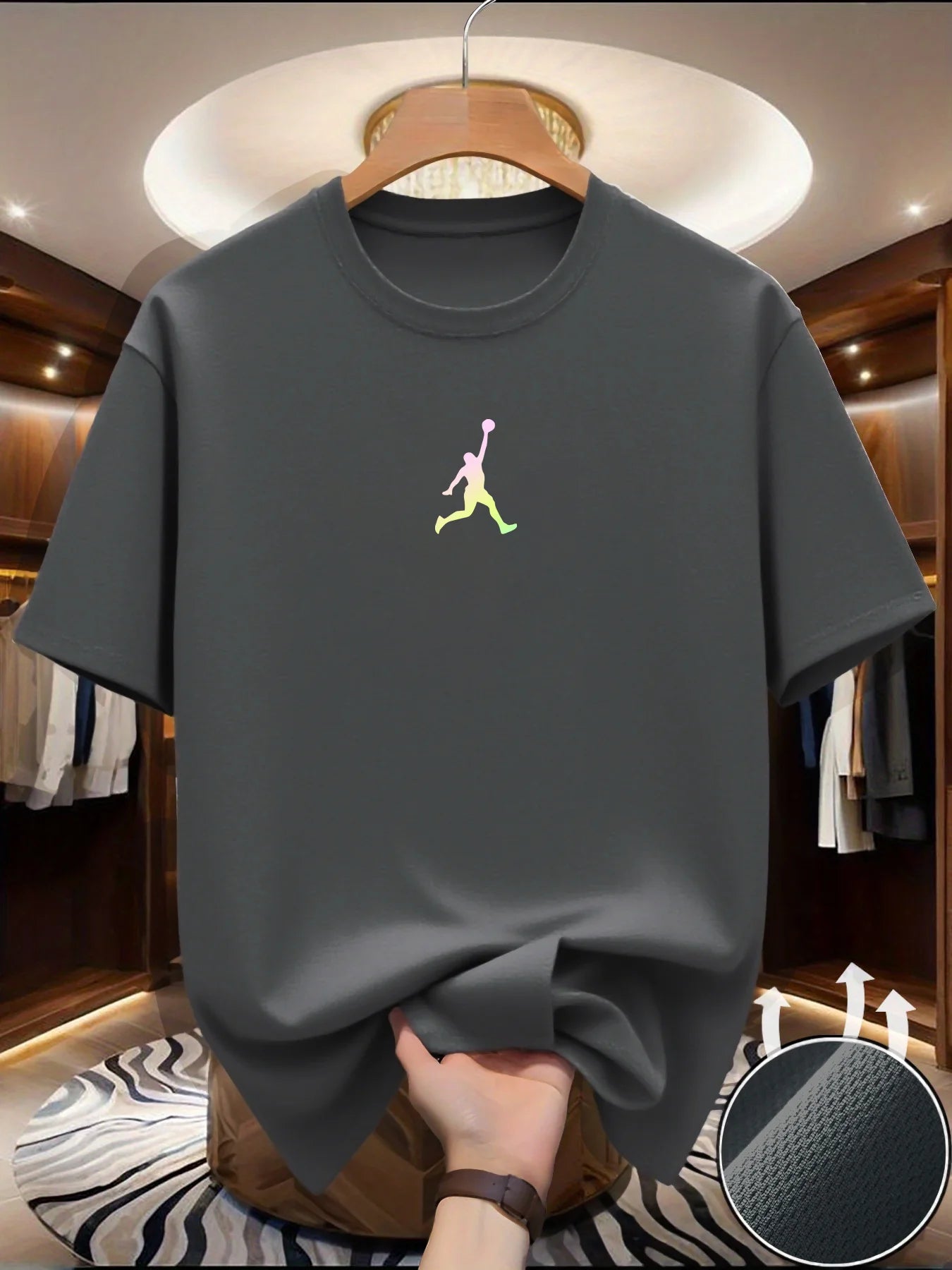 Trendy brand short-sleeved T-shirts for men and women, popular summer style, versatile, slim-fitting printed round neck tops
