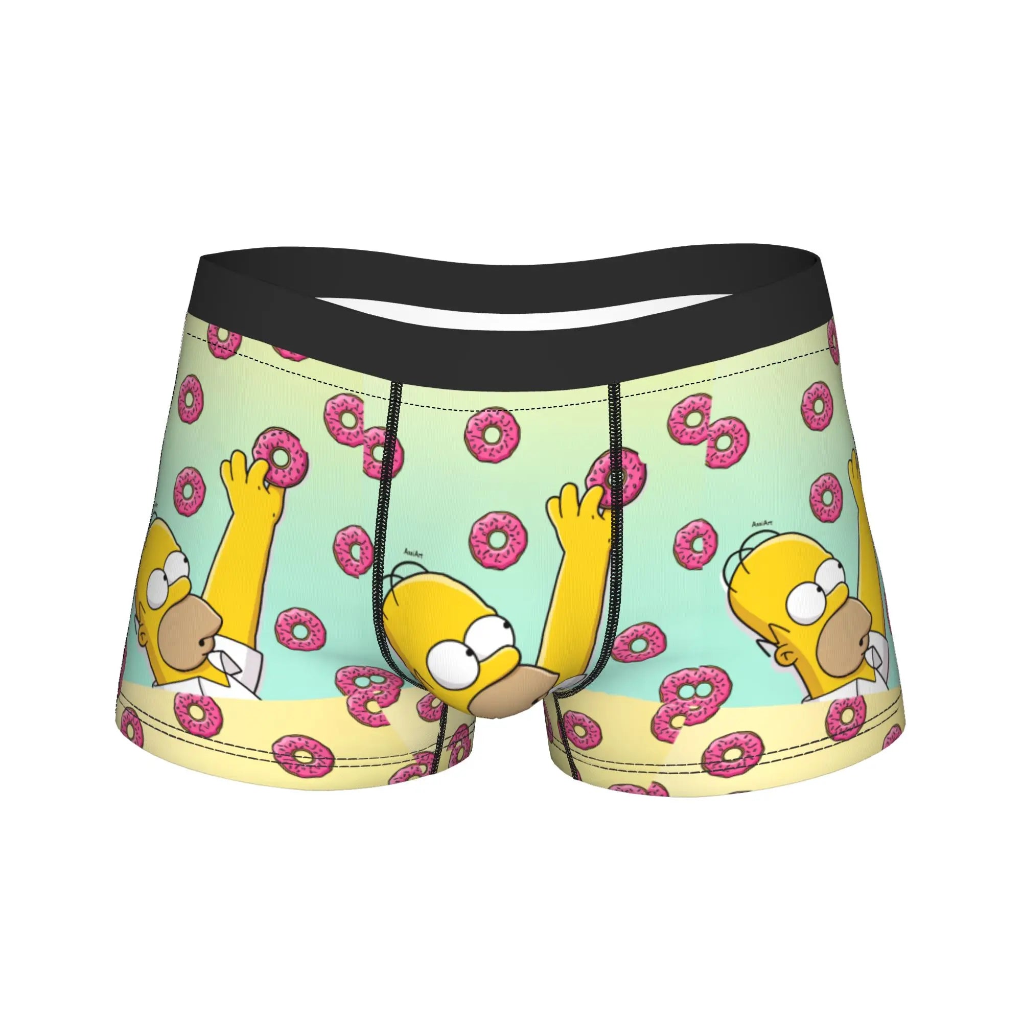 S-Simpsons Family Cartoon Characters Men's Boxer Shorts Plus Size